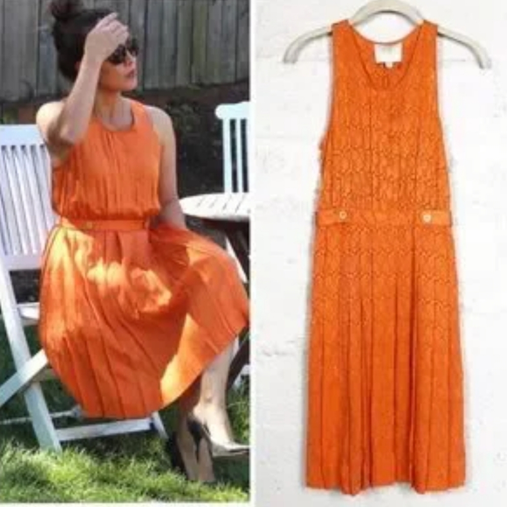 Anthropologie Bright Color 100% Silk Dress size 10